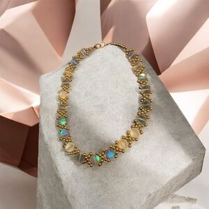 Elegant Gold and Opal Necklace